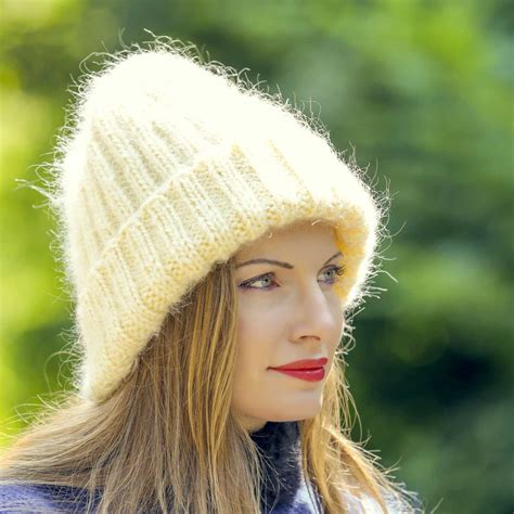 mohair beanie hat.